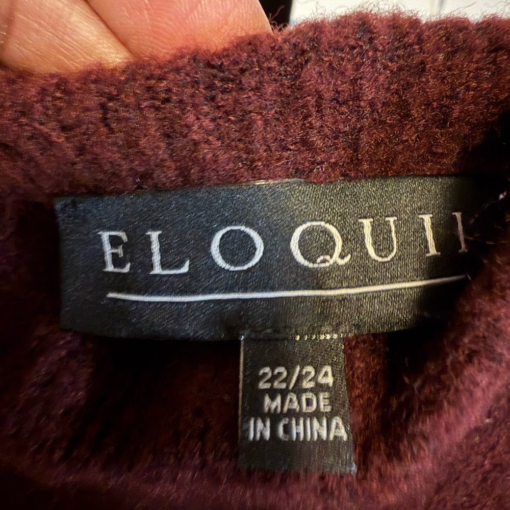 BNWT- Eloquii - Plus size Burgundy Ruffle Sweater- Size 22/24W - Picture 4 of 8